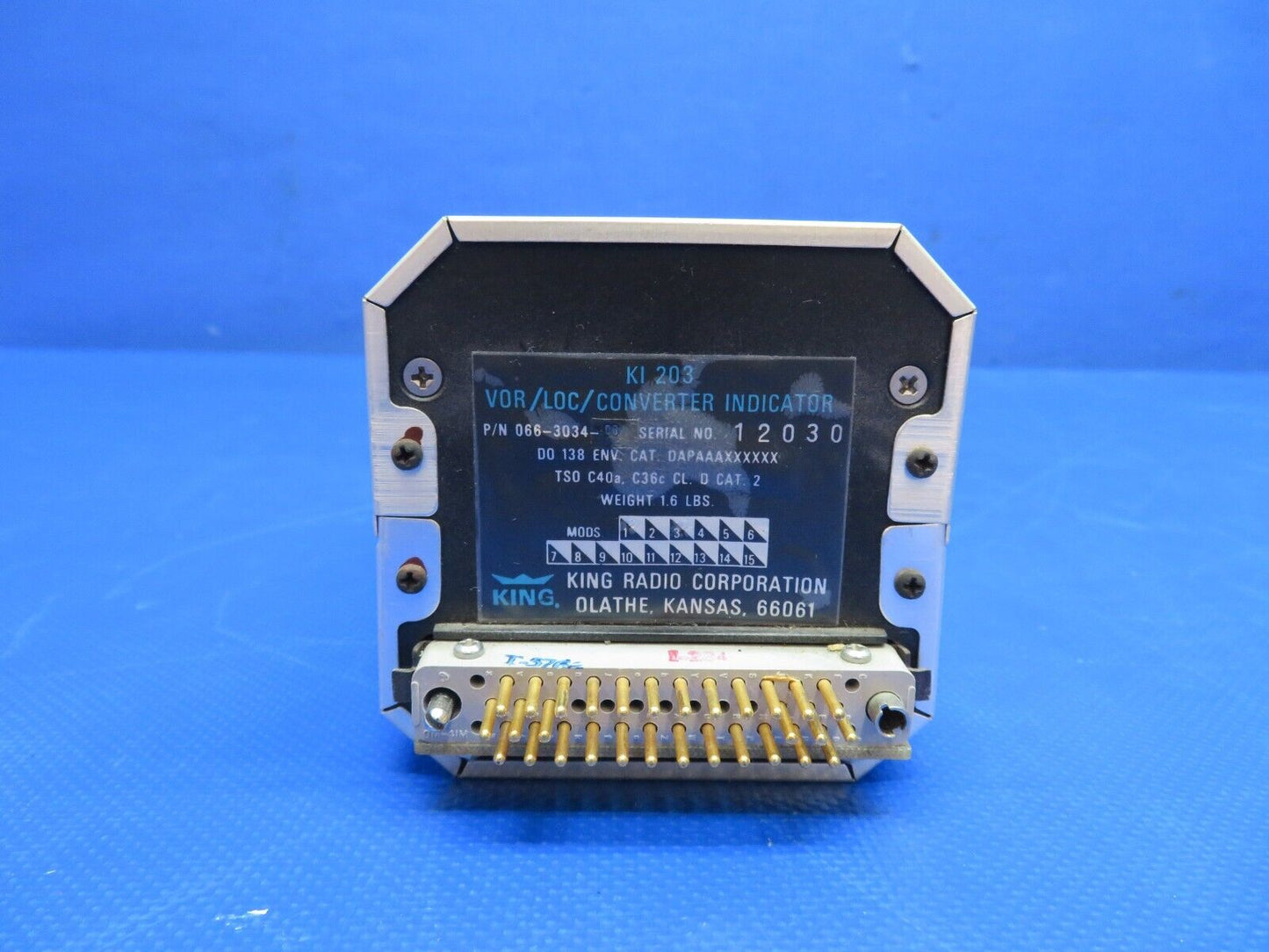 King KI203 VOR/LOC/Converter Ind. w/ Connector 066-3034-00 WARRANTY (0424-1779)