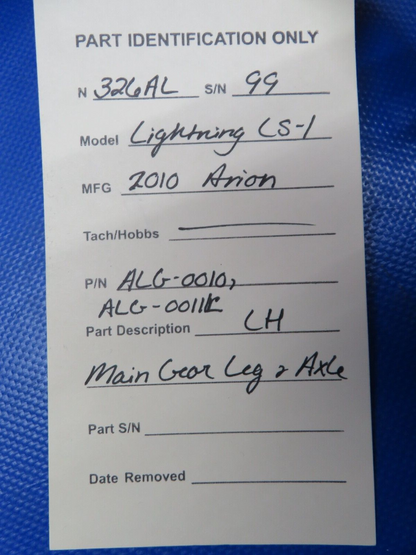 Arion Lightning LS-1 LH Main Gear Leg & Axle P/N ALG-0010 (0324-221)15