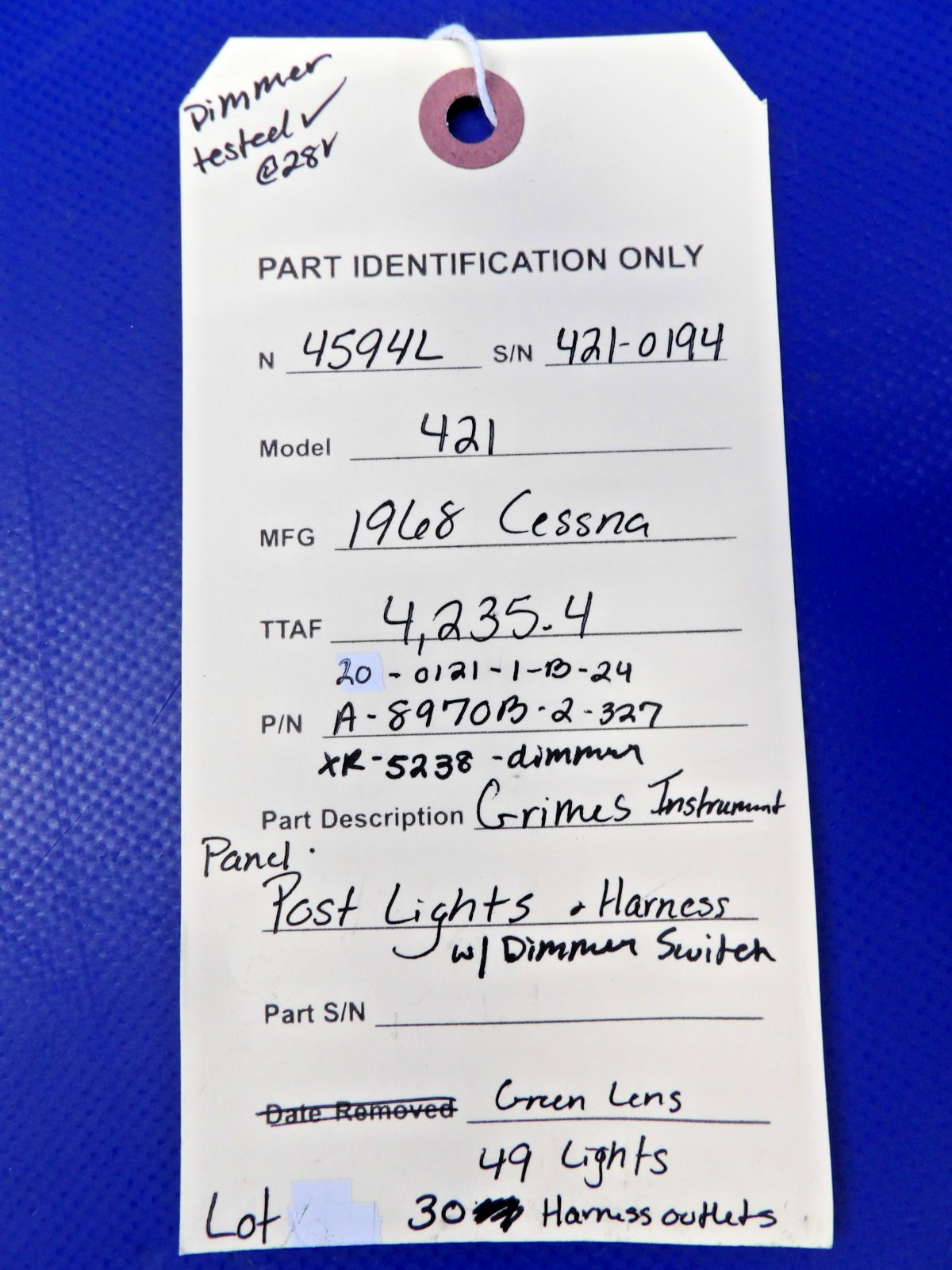 Grimes Panel Post Lights & Harness w/ Dimmer Switch A-8970B-2-327 (0526-1341)6