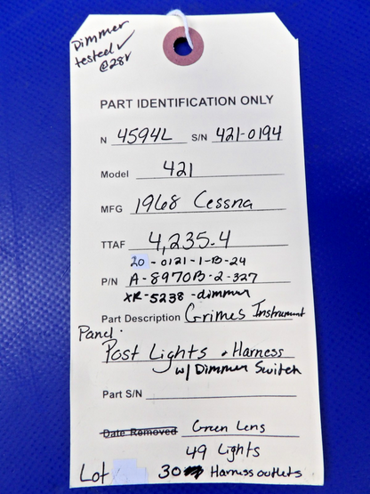 Grimes Panel Post Lights & Harness w/ Dimmer Switch A-8970B-2-327 (0526-1341)6