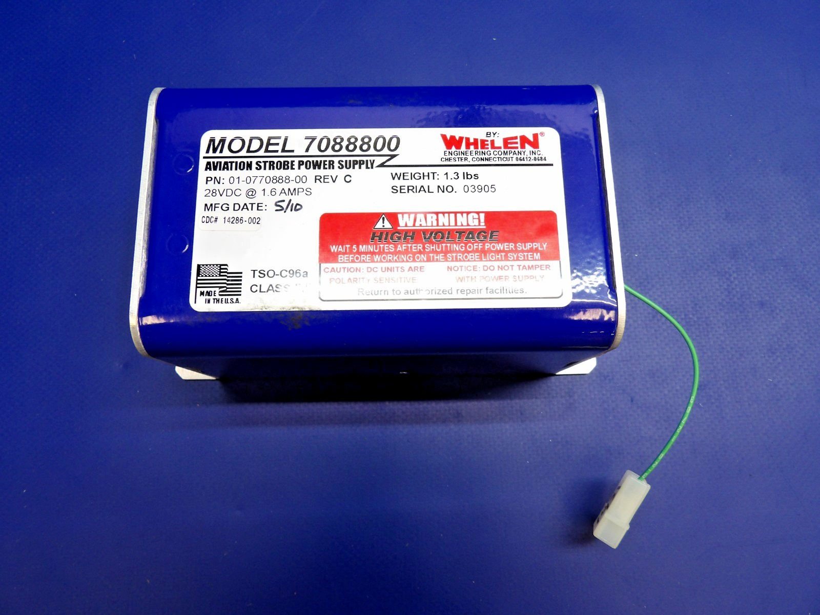 Whelen 7088800 Aviation Strobe Power Supply 28V P/N 14286-002 TESTED (0426-1338)0