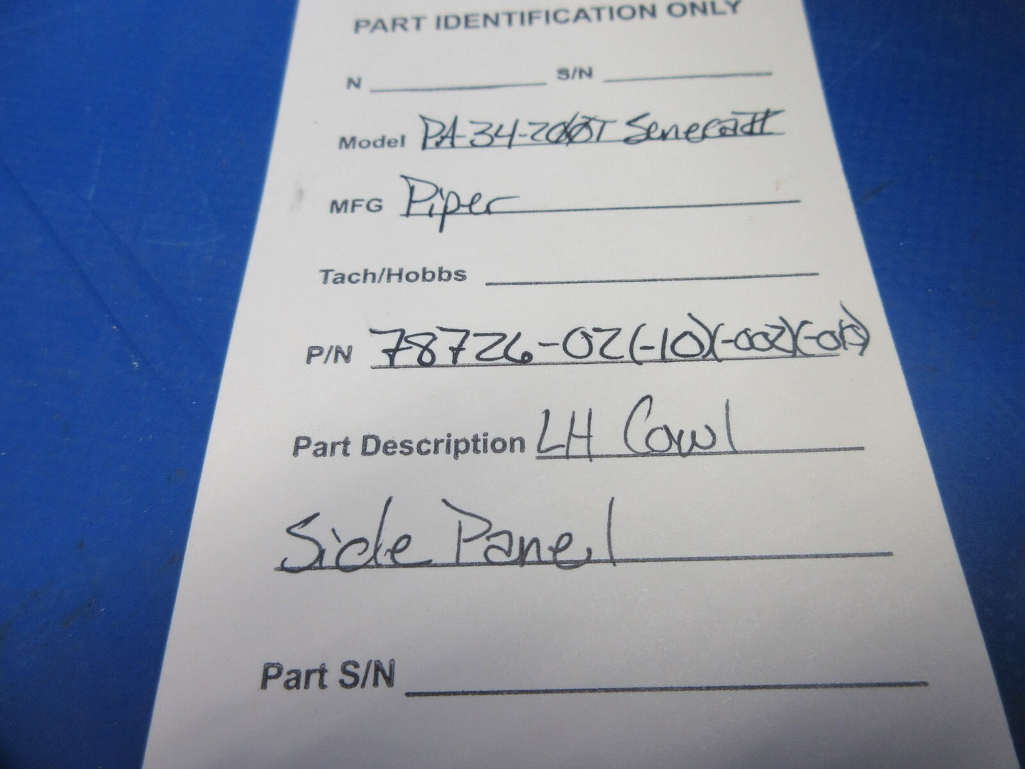 Piper PA-34-200T Seneca Left Hand Cowl Side Panel P/N 78726-02 (1124-824)20