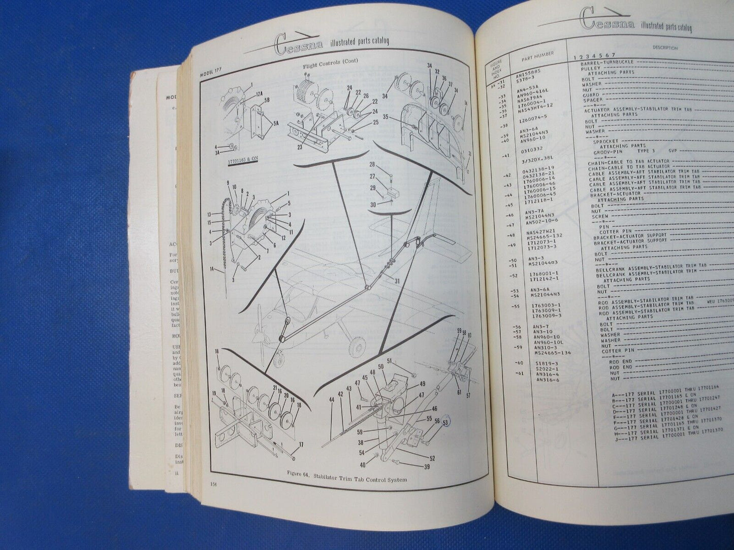 Cessna 177 & Cardinal 1968-1976 & 1968-1971 Parts Catalogs P532-12 (1024-1306)