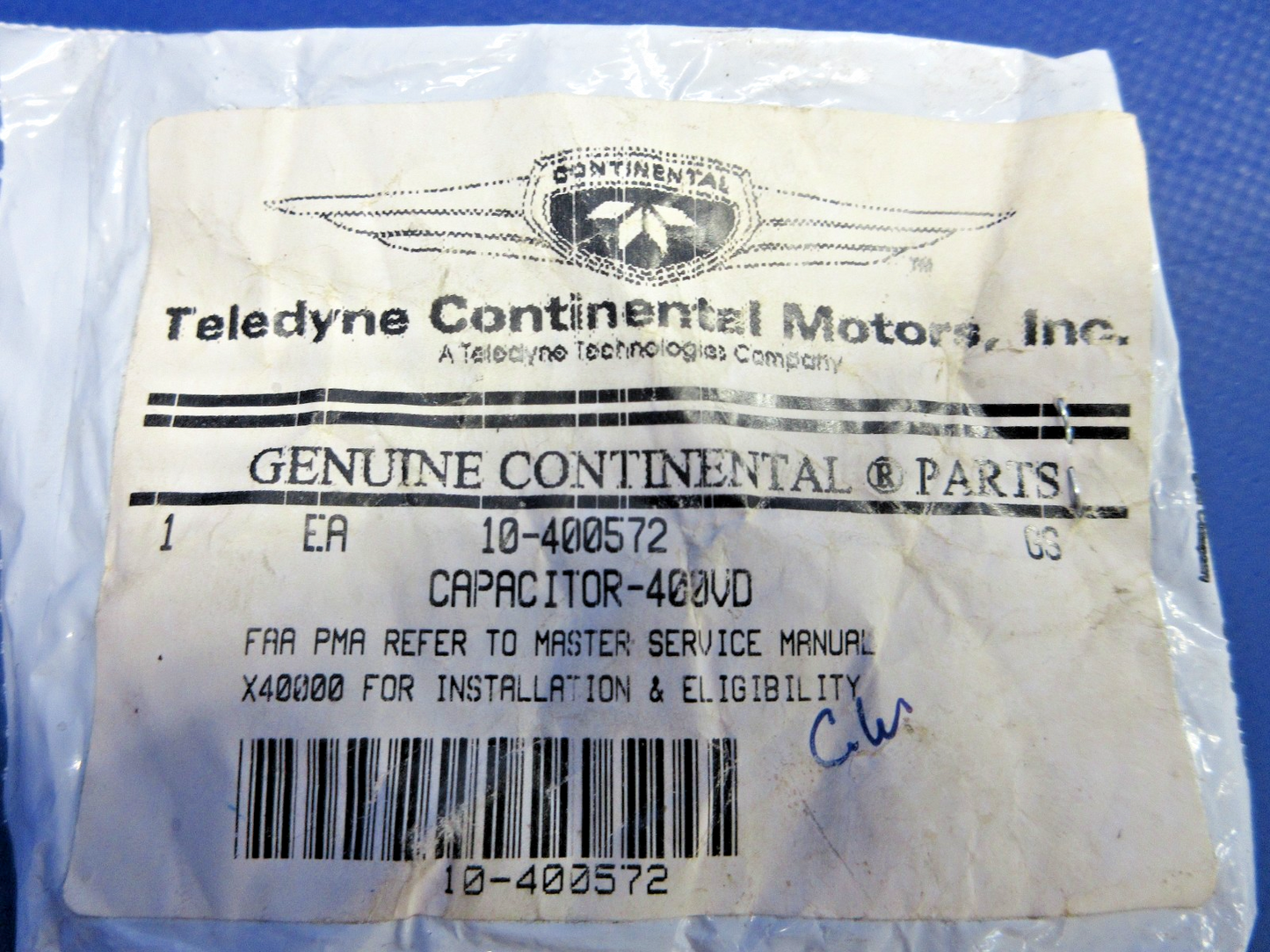 Continental Capacitor P/N 10-400572 NOS (0626-885)2