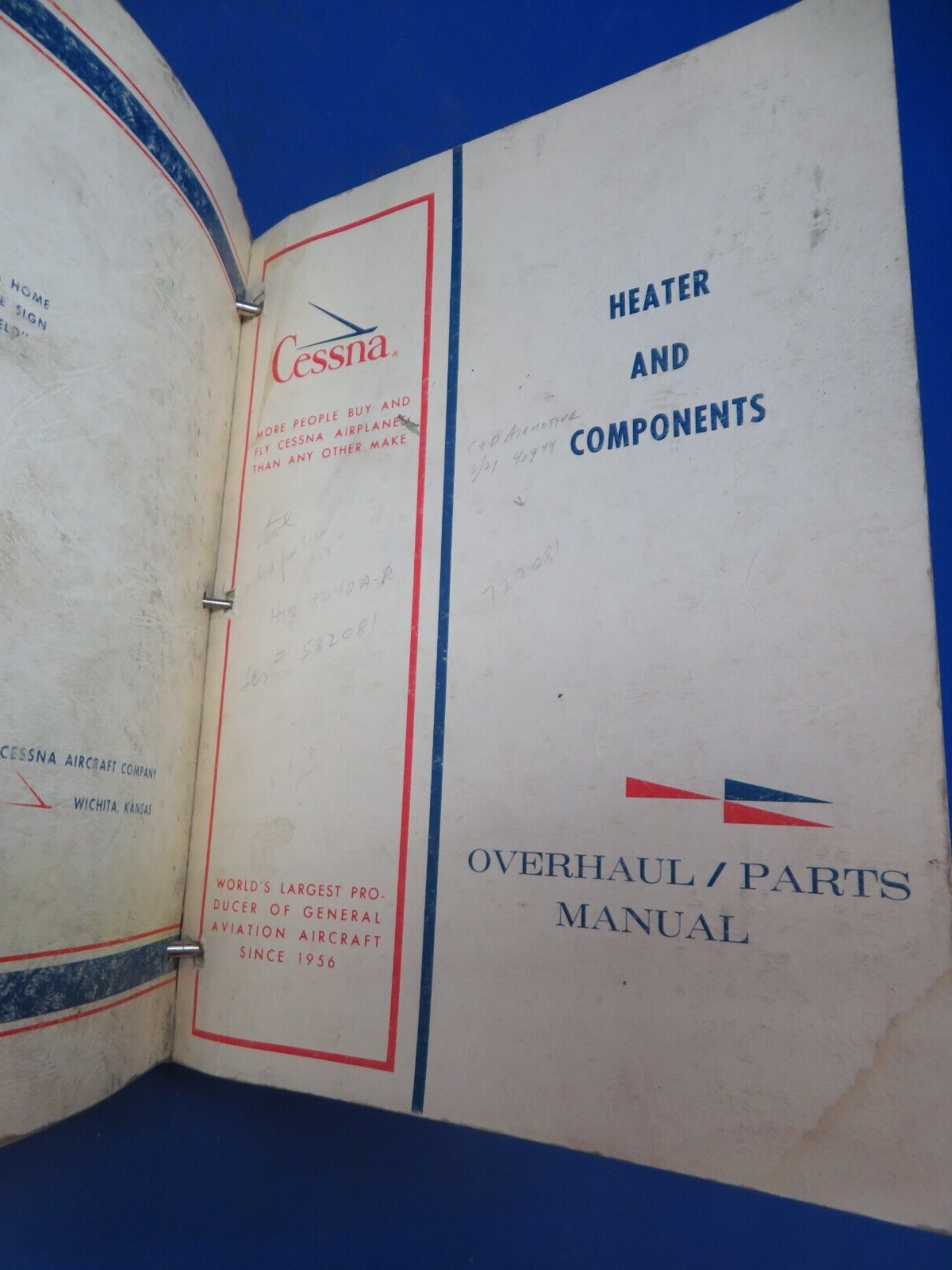 Cessna 310 Service Manual & Parts Catalog 1982 P/N D455C3-13 (0923-495)
