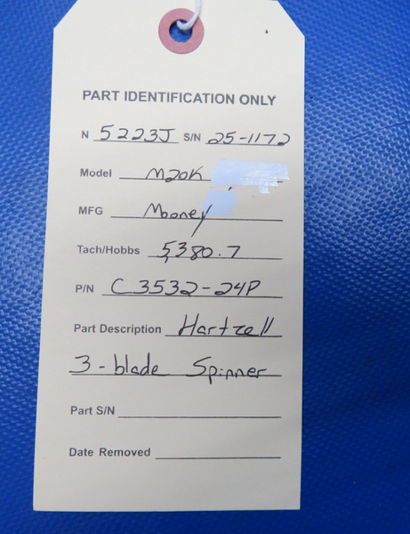 Mooney M20 / M20K Hartzell 3-Blade Spinner P/N C-3532-24P (0624-1737)