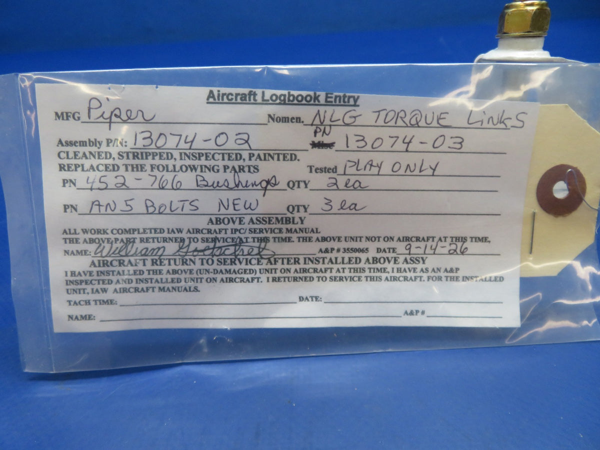 Piper PA 22 Torque Link Upper & Lower P/N 13074-02, 13074-03 REBULIT (0926-112)1