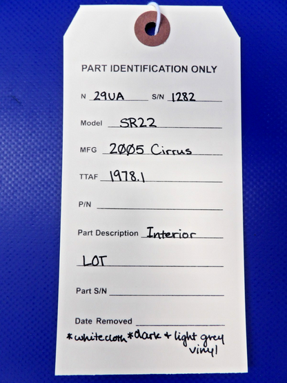 Cirrus SR22 Interior Headliner, Door & Side Panels LOT (0926-1226)8