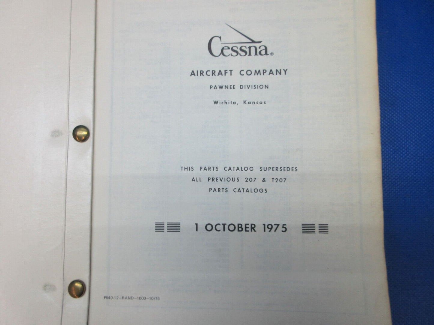 Cessna Skywagon 1969 -1976 Parts Catalog & 1969-1970 Service Manual (1024-1305)