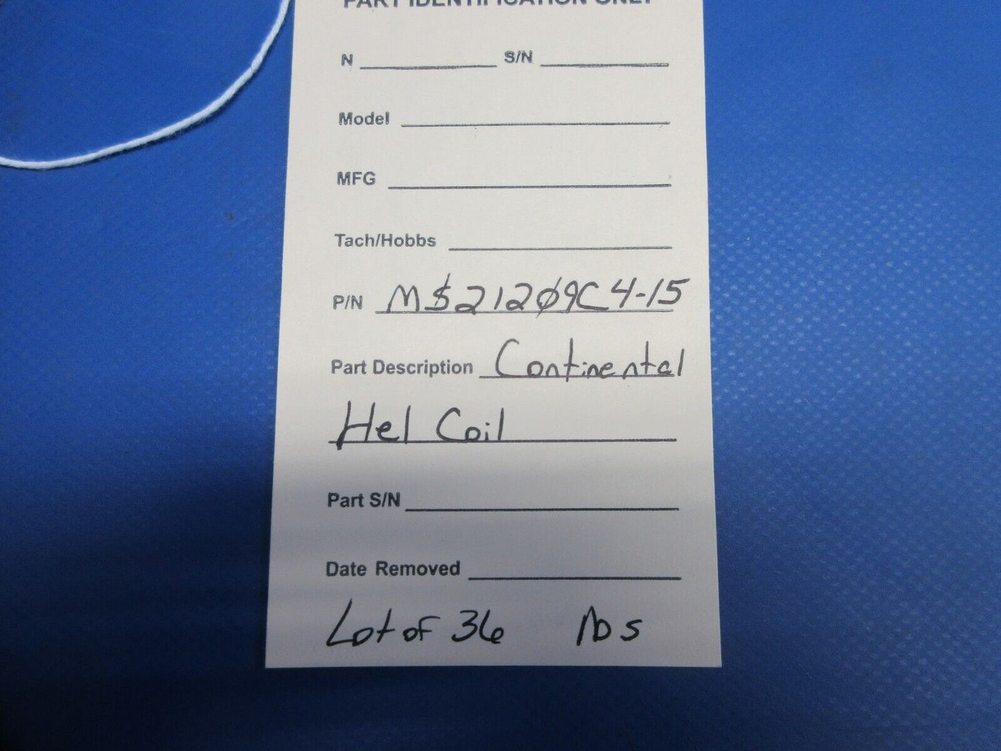 Continental Heli Coil P/N MS21209C4-15 LOT OF 36 NOS (1124-834)