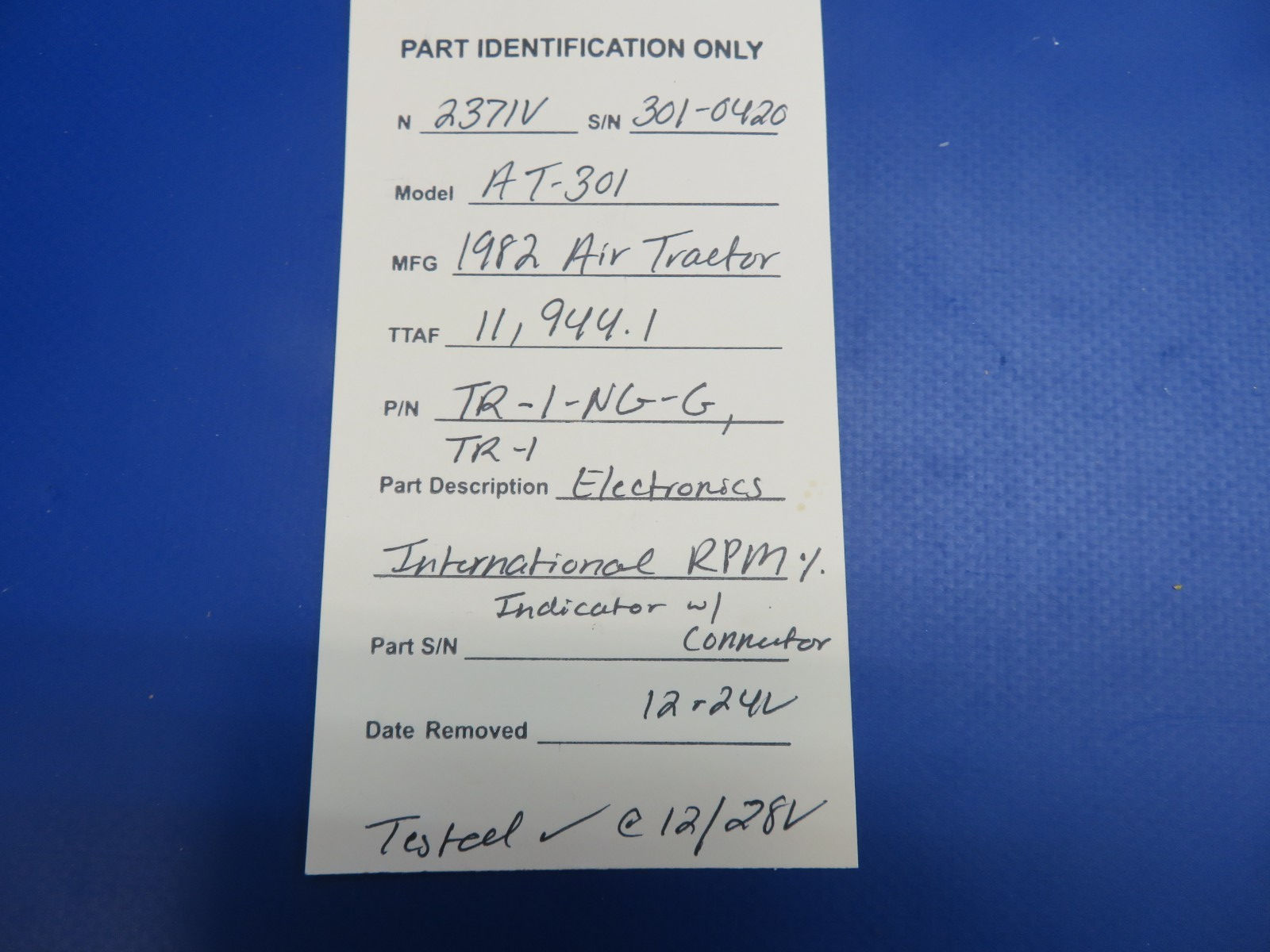 Electronics International RPM % Indicator 12/24V PN TR-1-NG-G TESTED (0426-1712)10
