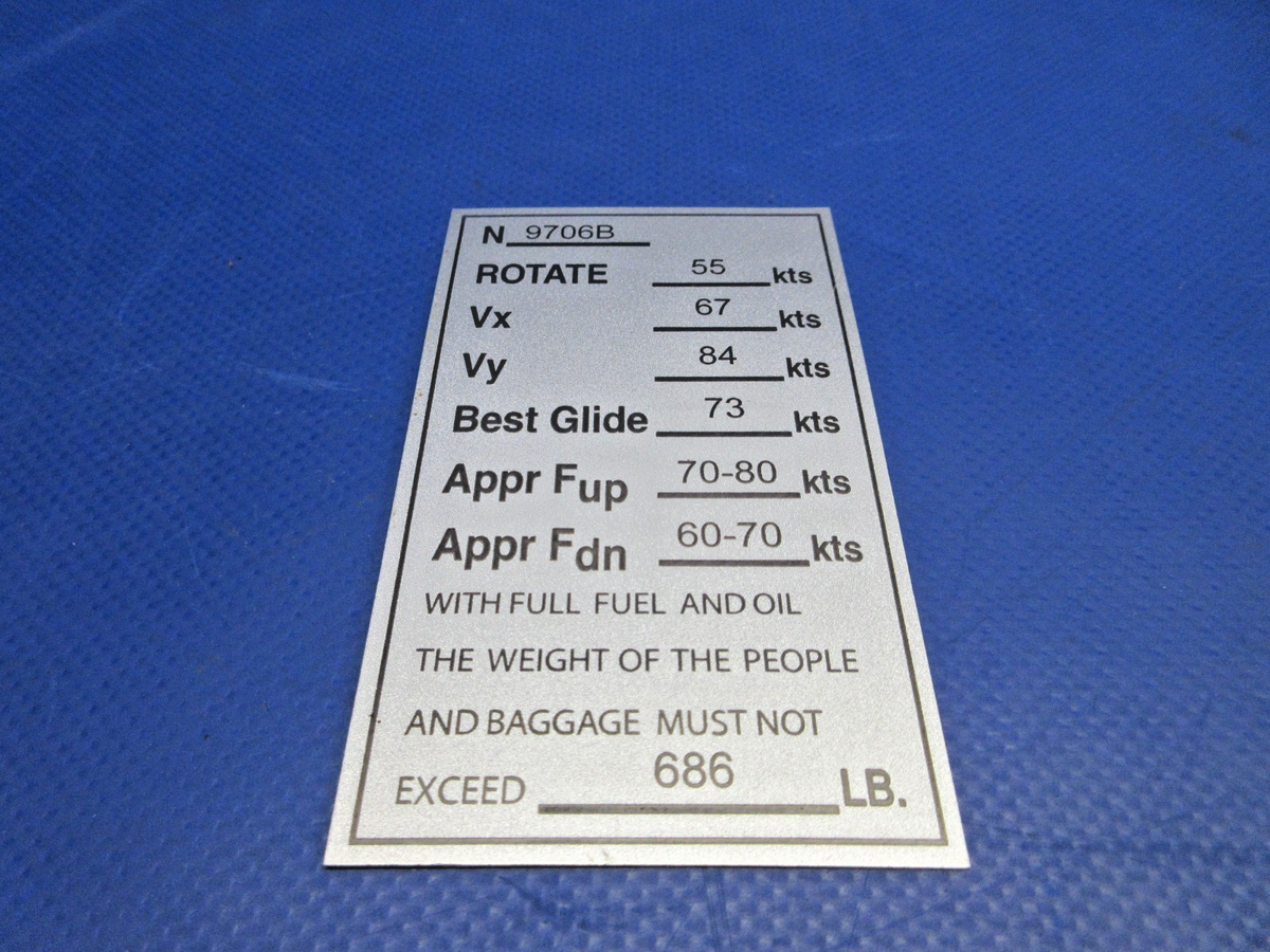 Cessna 172 / 172RG Placards LOT (0926-756)7