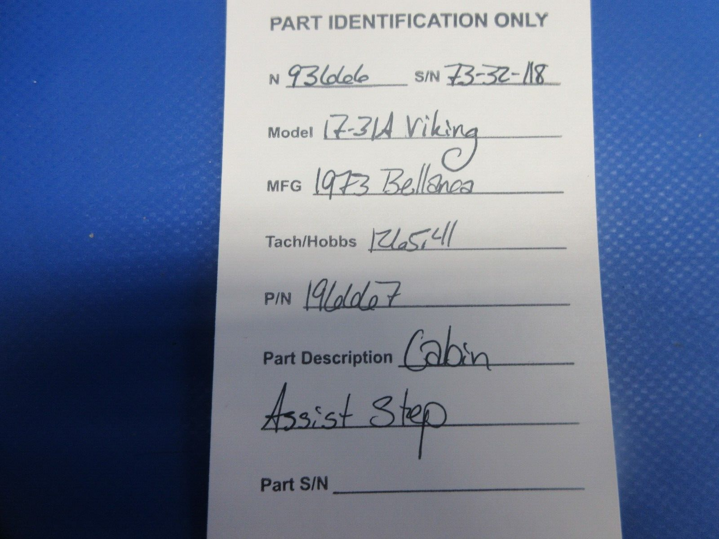 Bellanca 17-31A Viking Cabin Assist Step P/N 196667 (0924-2033)