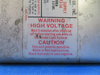 Beech C23 Sundowner Whelen Strobe Light Power Supply P/N A413 TESTED (0824-203)