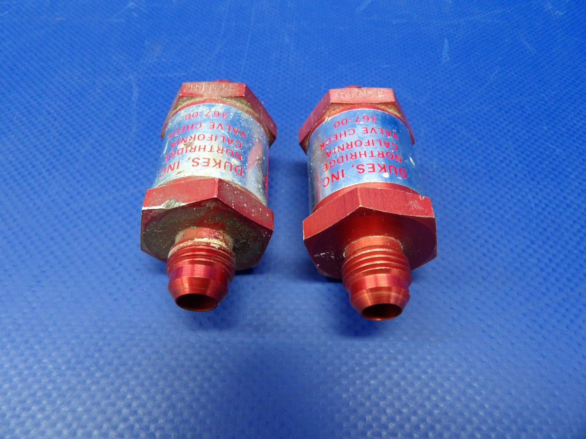 Beech 76 Duchess Dukes Fuel Check Valve P/N 367-00 LOT OF 2 (0526-1297)4