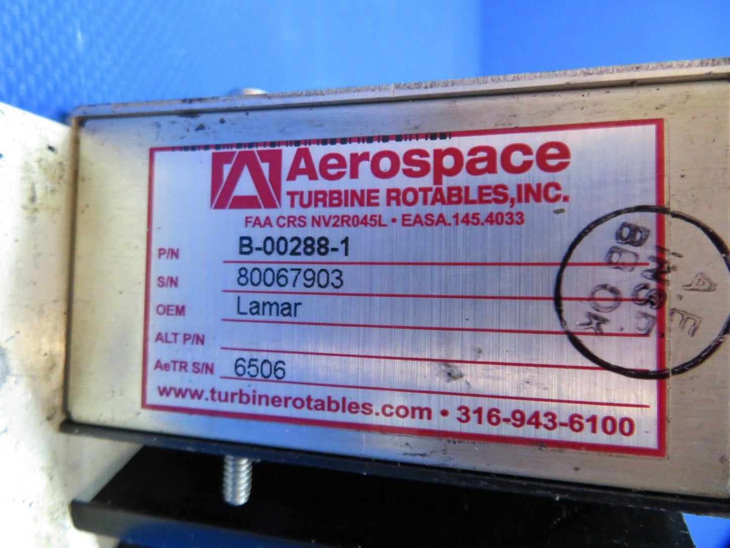 Piper PA-34-200T Lamar Voltage Regulator 14v P/N B-00288-1 TESTED (0524-1504)
