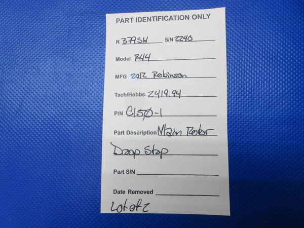 Robinson R44 Raven II Main Rotor Droop Stop P/N C150-1 LOT OF 2 (0724-1422)