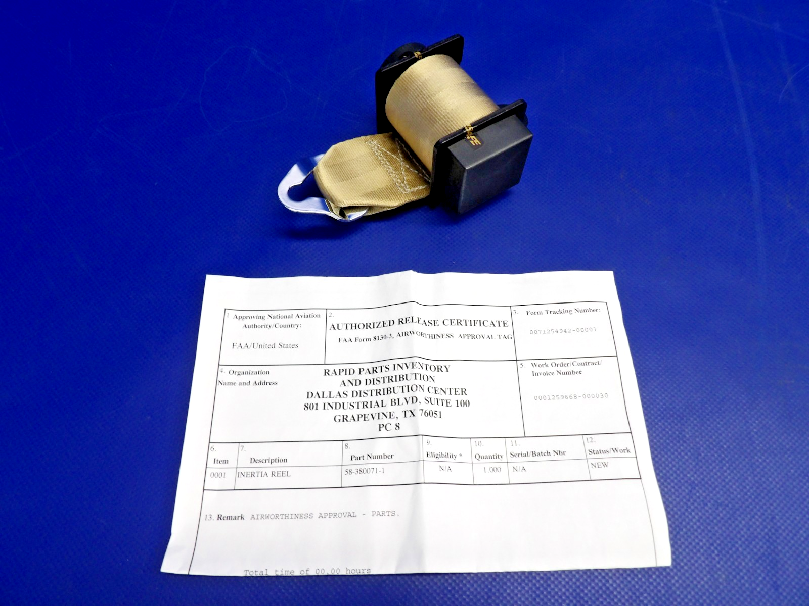 Am Safe Inertia Reel & Shoulder Harness NOS w/8130 P/N 500779-9-0624 (0326-1242)3