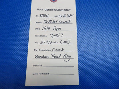 Piper PA-34-200T Circuit Breaker Panel Assy P/N 37410-00 & -000 (0424-1800)