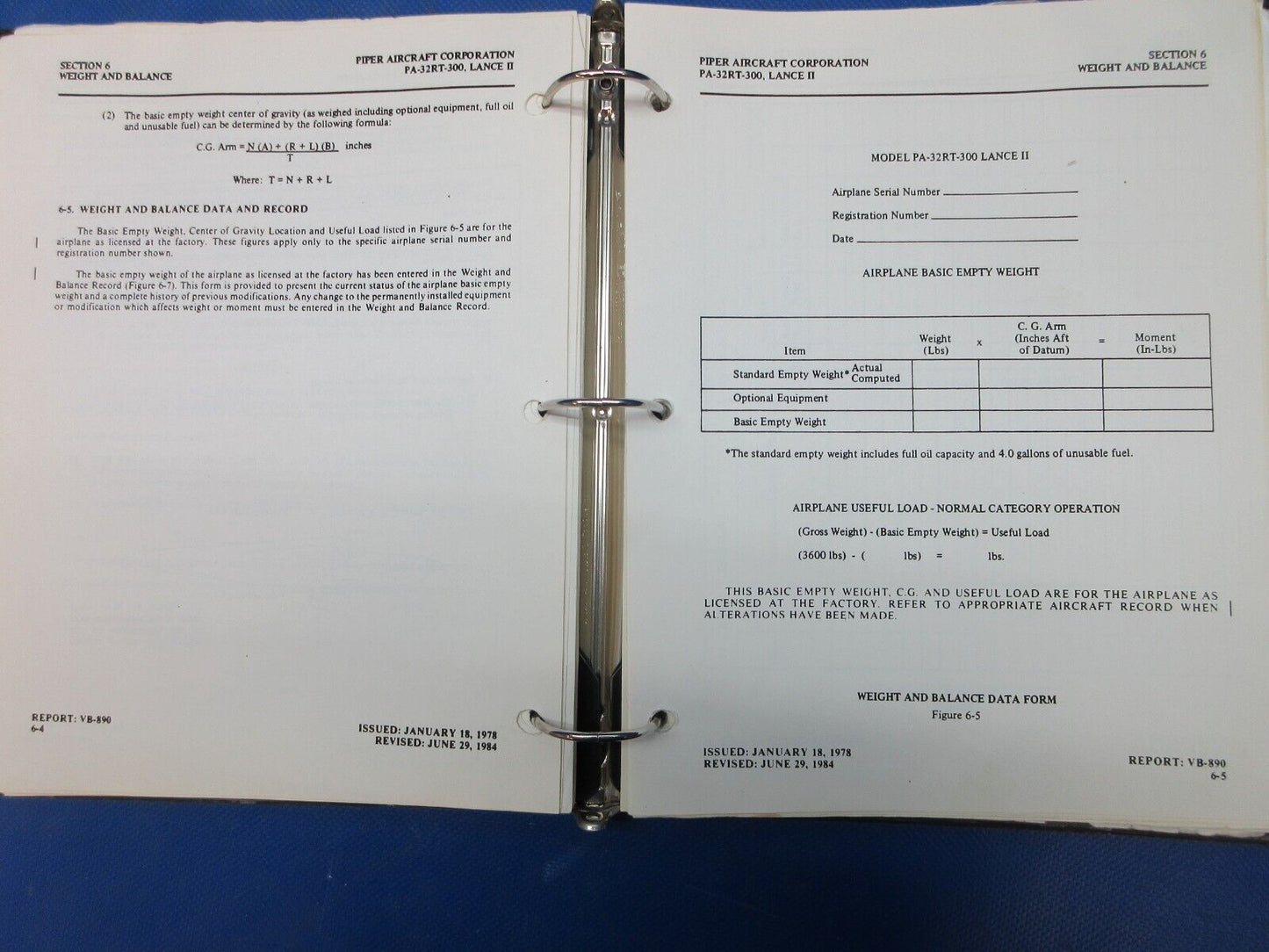 Piper Lance II Pilot's Operating Handbook & Info Manual P/N 761-637 (1124-1273)