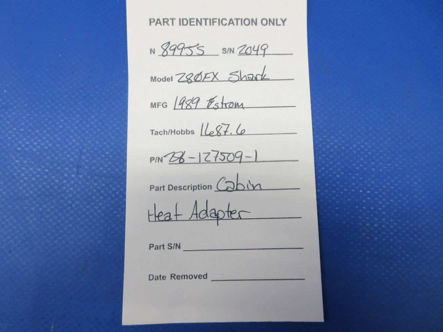 Enstrom 280FX Helicopter Cabin Heat Adapter P/N 28-127509-1 (1124-1288)