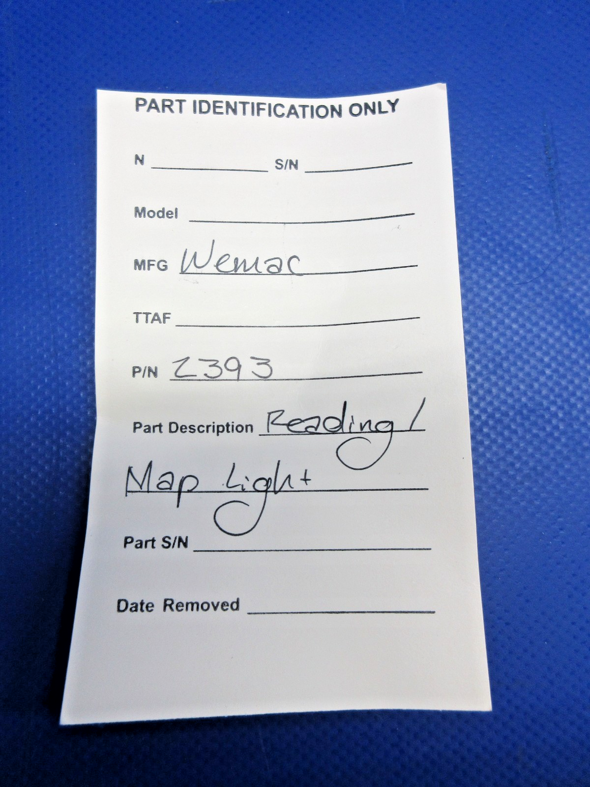 Wemac Reading / Map Light P/N 2393 (0626-744)8