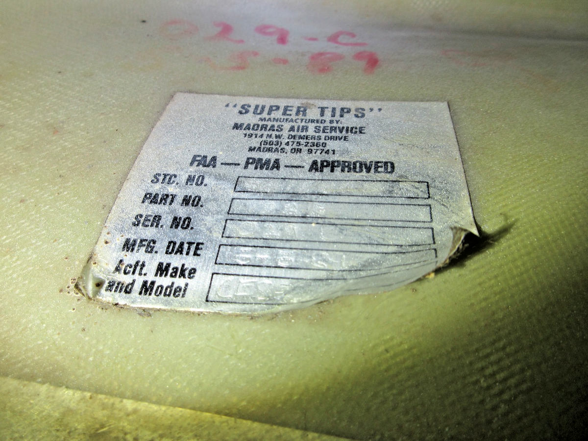 Cessna 150 / 172 Madras " Super Tip" Wing Tips LH & RH 102L & 102R (0726-829)4