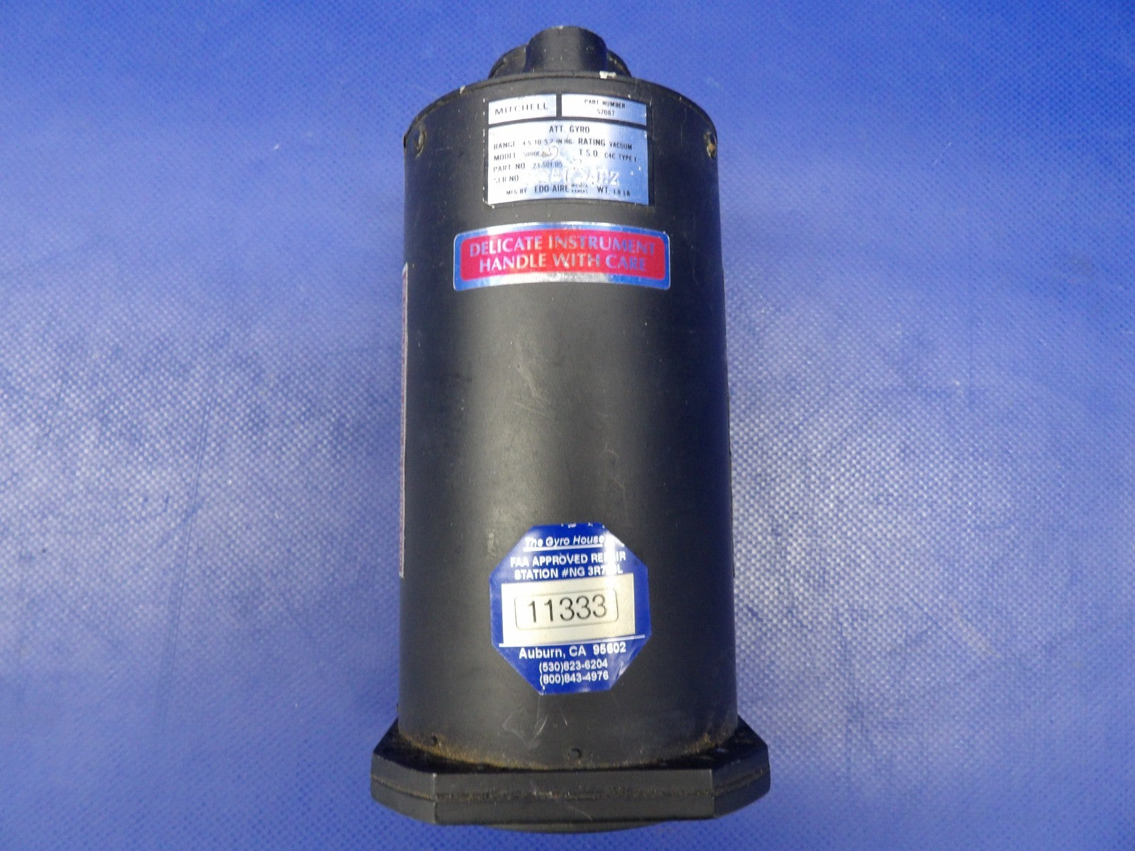Edo-Aire 5000E-9 Mitchell Attitude Indicator P/N 52D67 WARRANTY (0726-2069)3