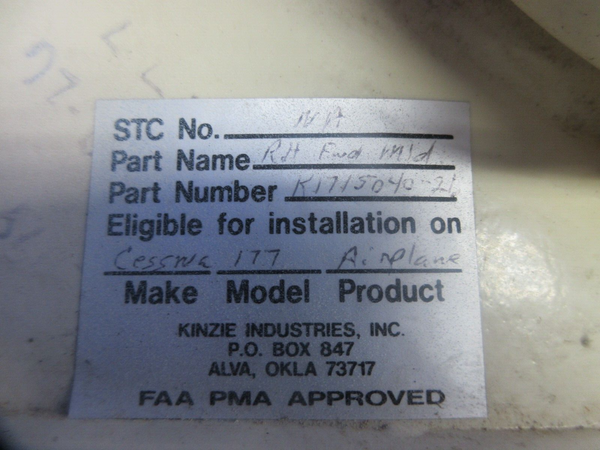 Cessna 177 / 177B Cardinal FWD Mounding LH & RH P/N 1715040-25 & -26 (0824-1093)