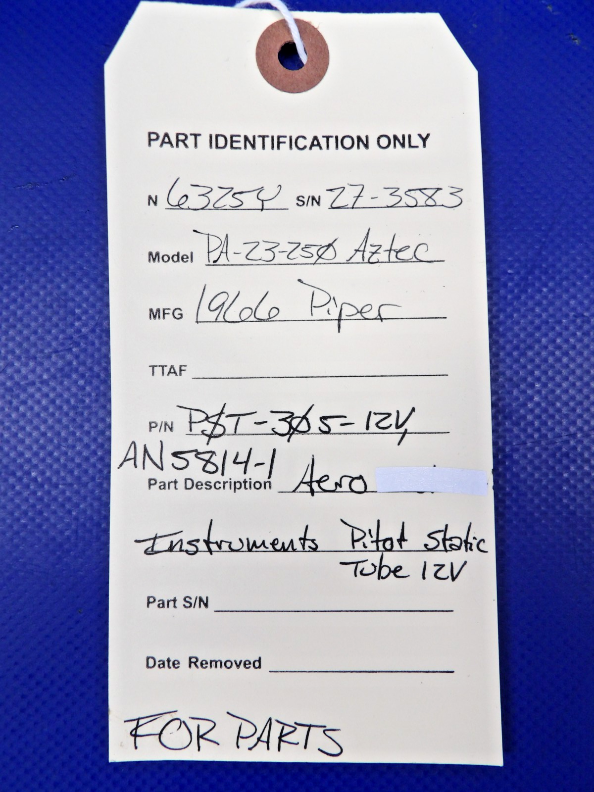 CORE - Piper Aztec Aero Instruments Pitot Tube 12V P/N PST-305-12V (0626-1451)10