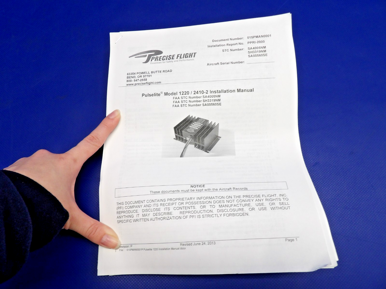 Precise Flight 1220 Pulselite Control Unit 12/24V w/STC SH3319NM NOS (0426-1255)2