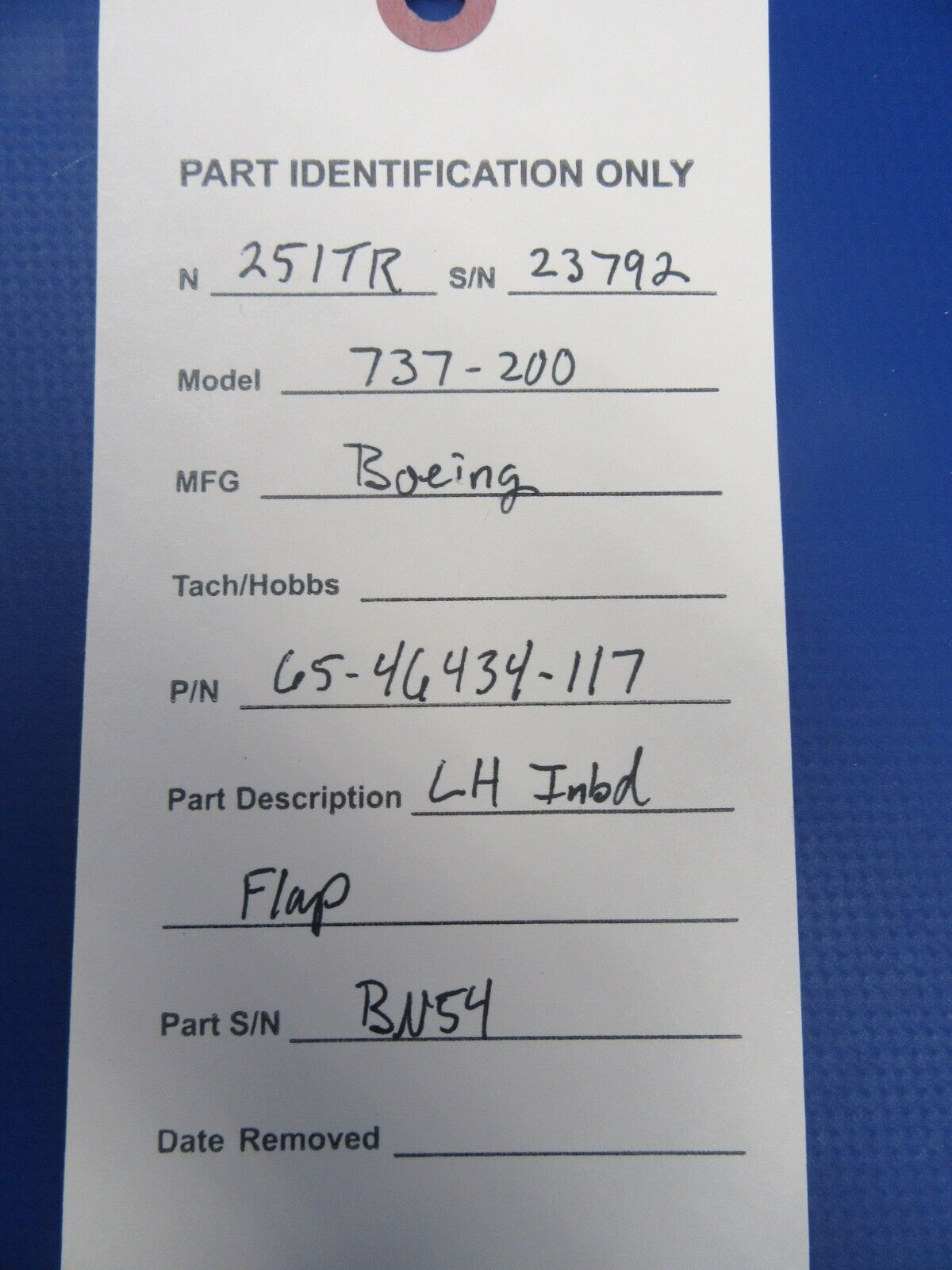 Boeing 737-200 LH Inboard Flap P/N 65-46434-117 w/ FAA 8130 (1224-10)