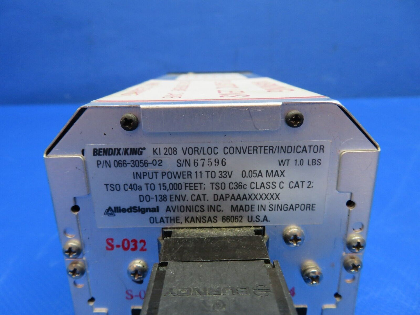 Bendix/King KI208 VOR/LOC Converter/Ind. 066-3056-02 11-33V WARRANTY (0424-1738)