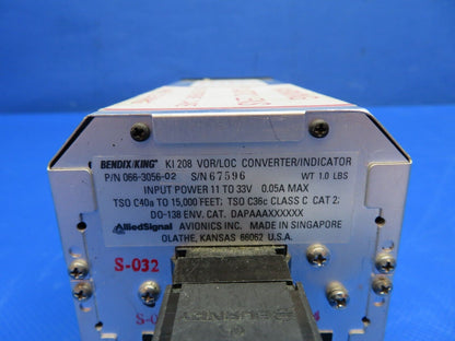 Bendix/King KI208 VOR/LOC Converter/Ind. 066-3056-02 11-33V WARRANTY (0424-1738)