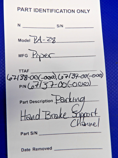 Piper PA-28 Parking Hand Brake Support Channel P/N 67137-00 (0426-1315)15