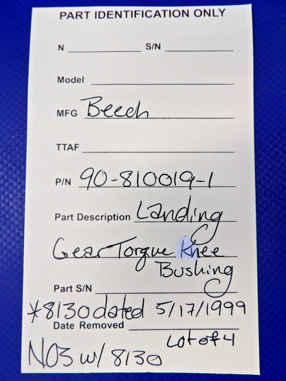 Beech Landing Gear Torque Knee Bushing w 8130 90-810019-1 LOT 4 NOS (0426-1289)10