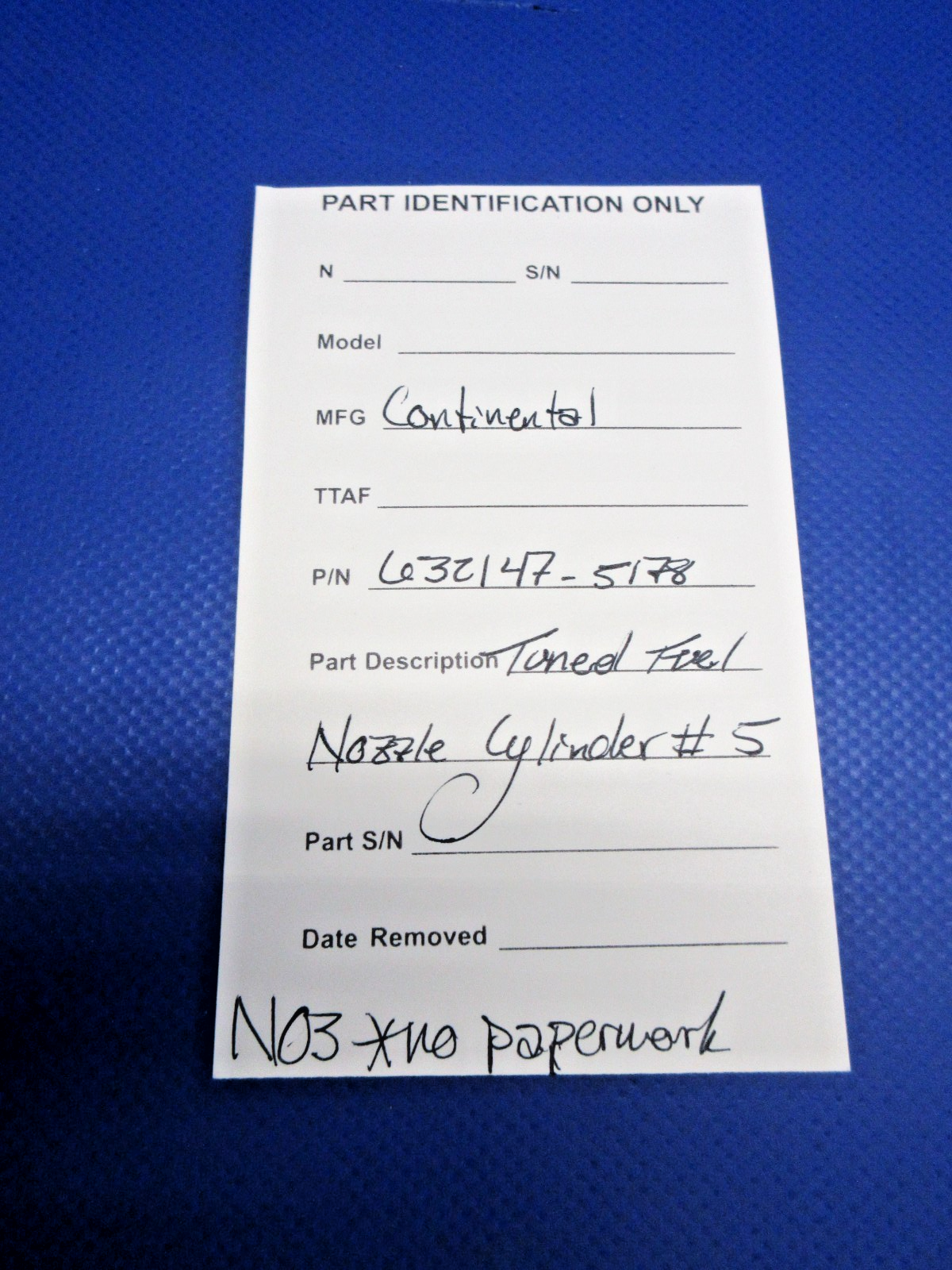 Continental Tuned Fuel Nozzle Cylinder #5 P/N 632147-5178 NOS (0326-1014)10