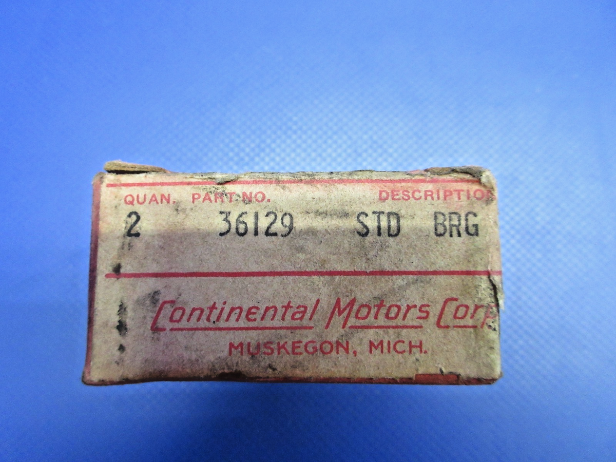 Continental "A" & "C" Main Bearings Std Size P/N 36129 NOS (0526-957)2