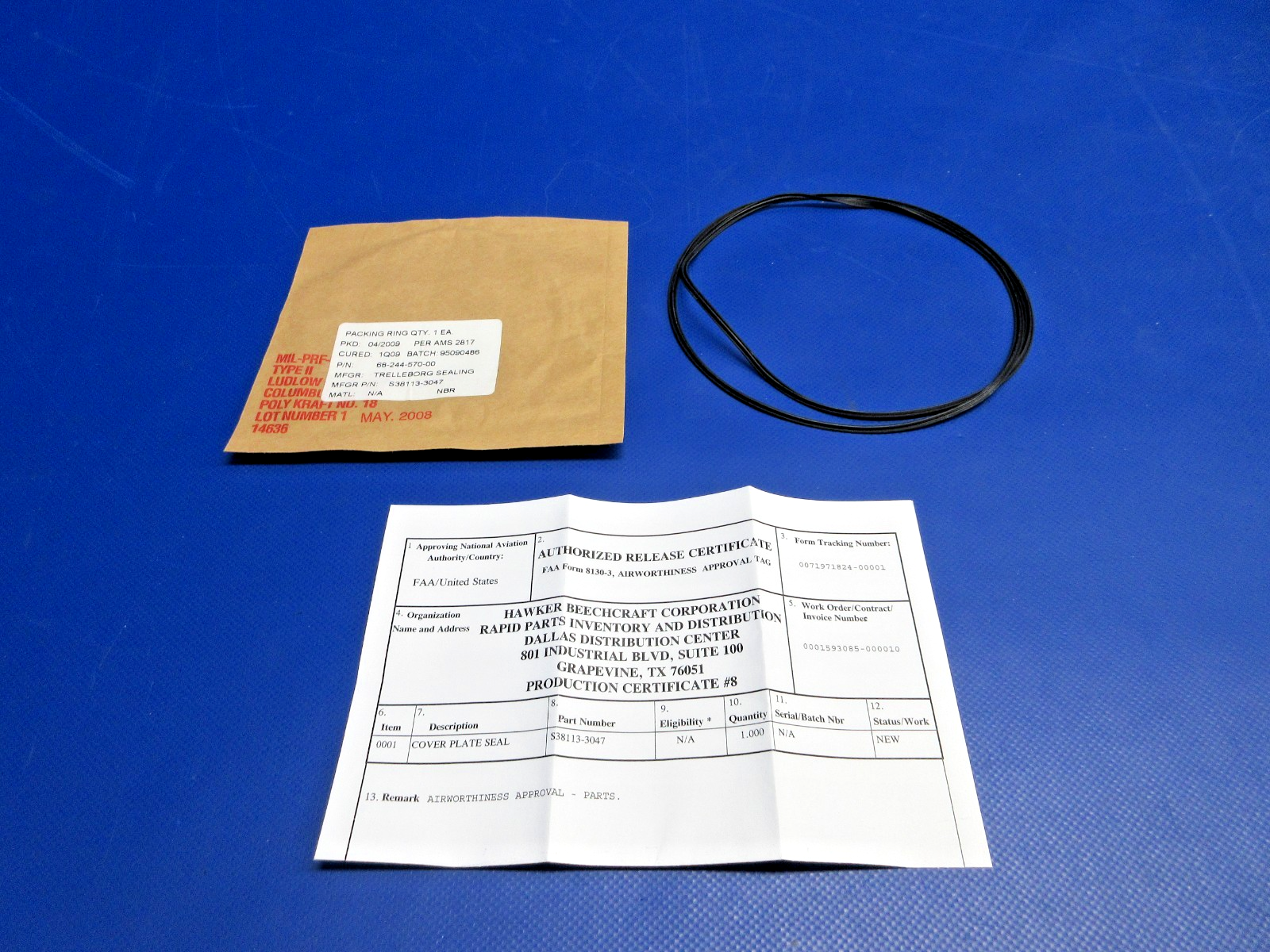Beech 400 / 400A Wing Structure Seal w/8130 P/N S38113-3015 NOS (0426-774)0
