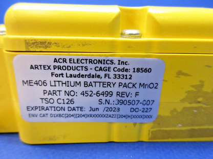Artex ME406 ELT w/Tray, Remote Switch 453-6603 TESTED (0426-810)8