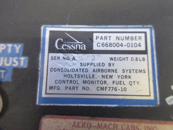 Cessna Consolidated Fuel Quantity Control P/N C668004-0104 (1124-744)