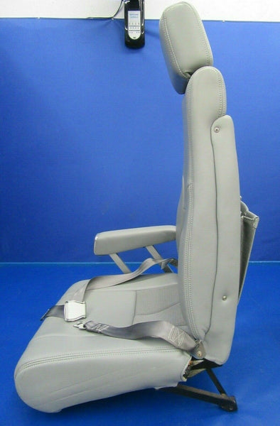 Beech Baron 95-B55 Seat LH Third Passenger Gray Leather 102-530094-5 (1119-29A)