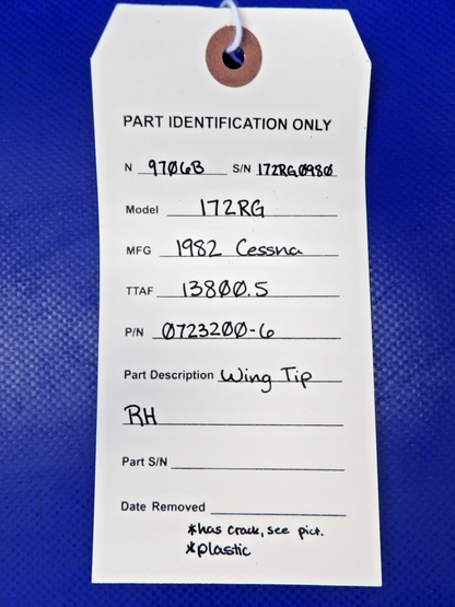 Cessna 172 / 172RG Plastic Wing Tip RH P/N 0723200-6 (0826-800)13