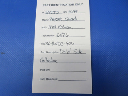 Enstrom 280FX Helicopter Pilot Side Collective P/N 28-16200-906 (1124-2008)