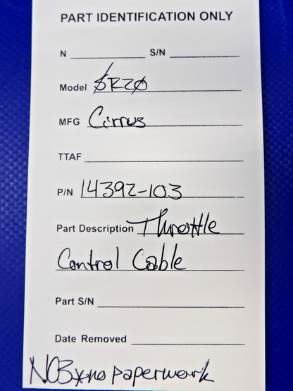 Cirrus SR20 Throttle Control Cable P/N 14392-103 NOS (0426-1294)10