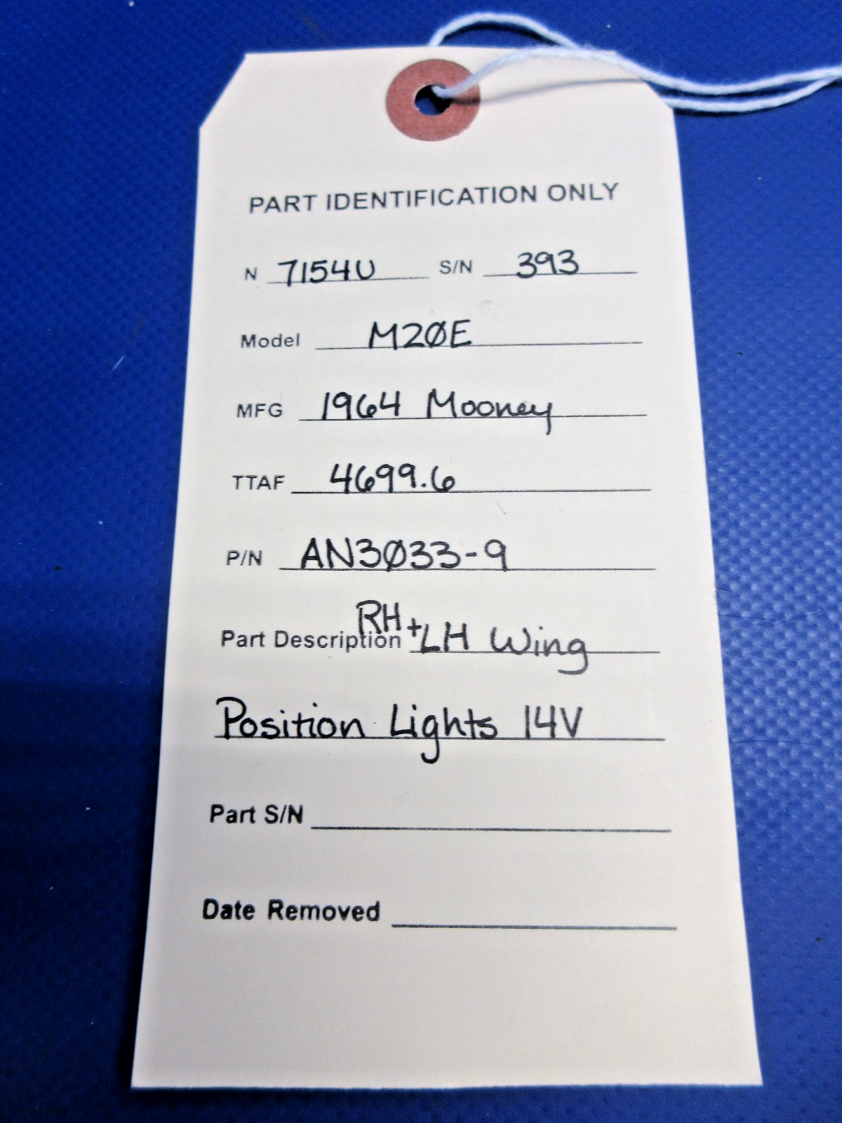 Mooney M20E RH & LH Wing Position Lights 14V P/N AN3033-9 (0826-884)15