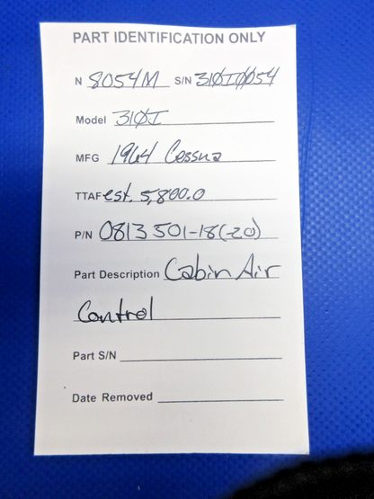 Cessna 310 / 310I Cabin Air Control P/N 0813501-18 (0326-830)10