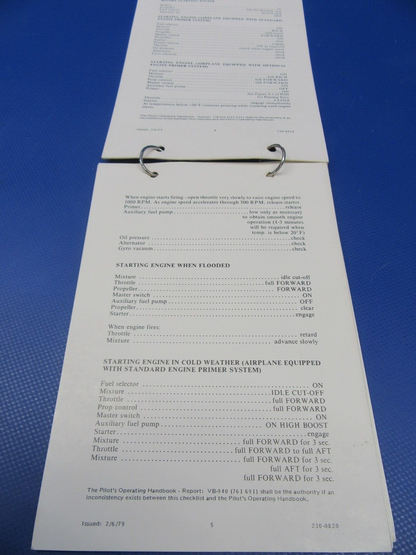 Various Original Piper Checklists PA-28 / PA-32 Lot of 9 (0124-31)