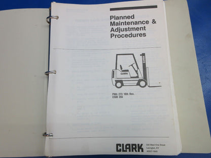 Clark Forklift Service Manual PMA273 10th Rev. C500 355 (1024-1243)