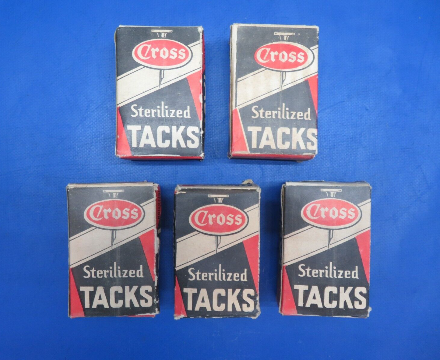 Vintage Cross Sterilized Tacks NOS LOT OF 5 BOXES (0423-406)
